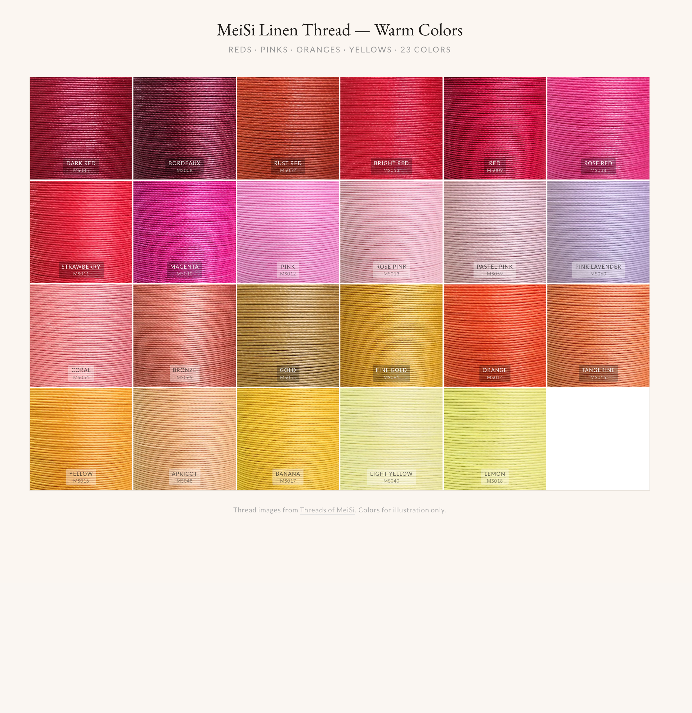 MeiSi Linen Thread Warm Colors
