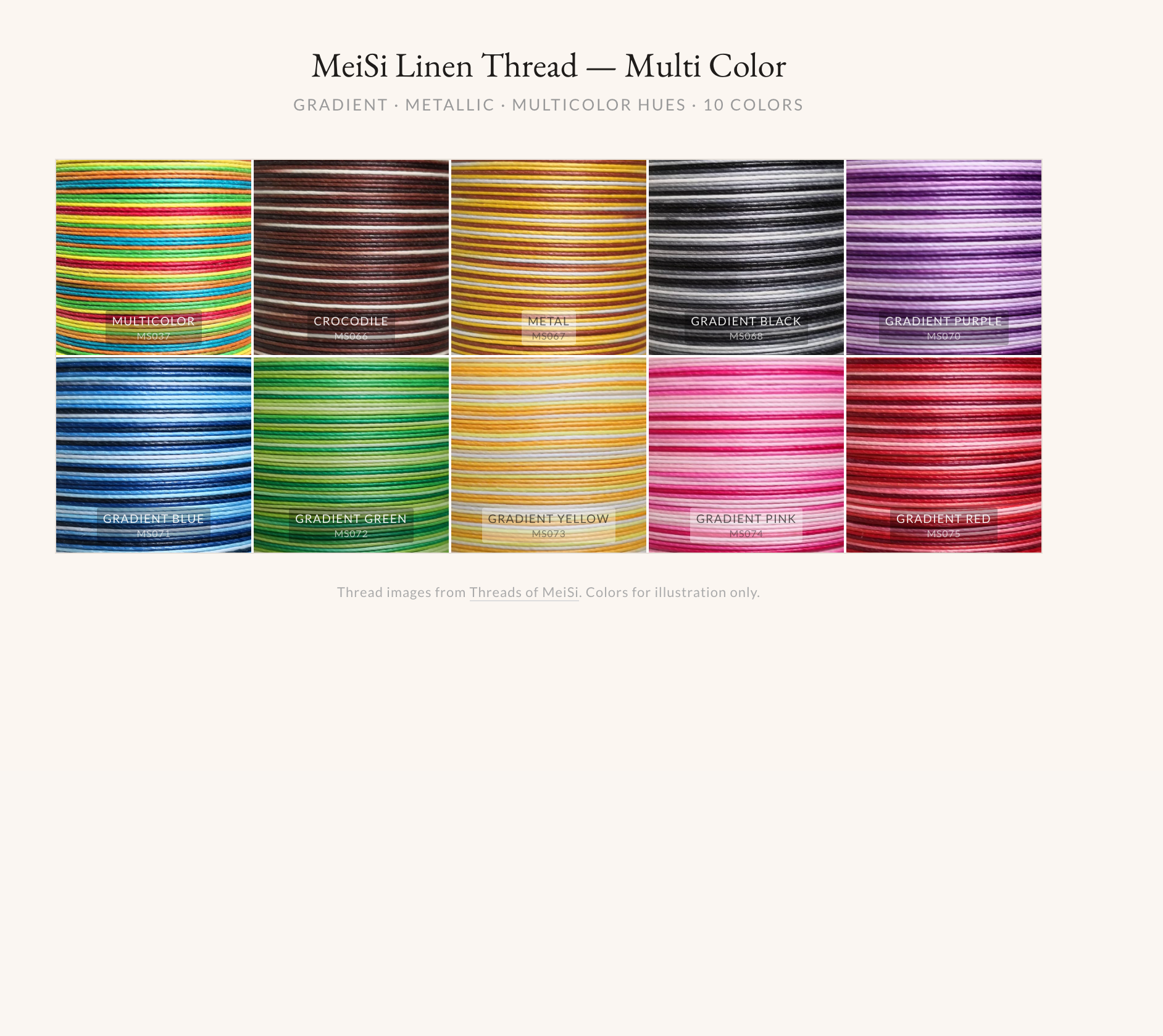 MeiSi Linen Thread Multi Color