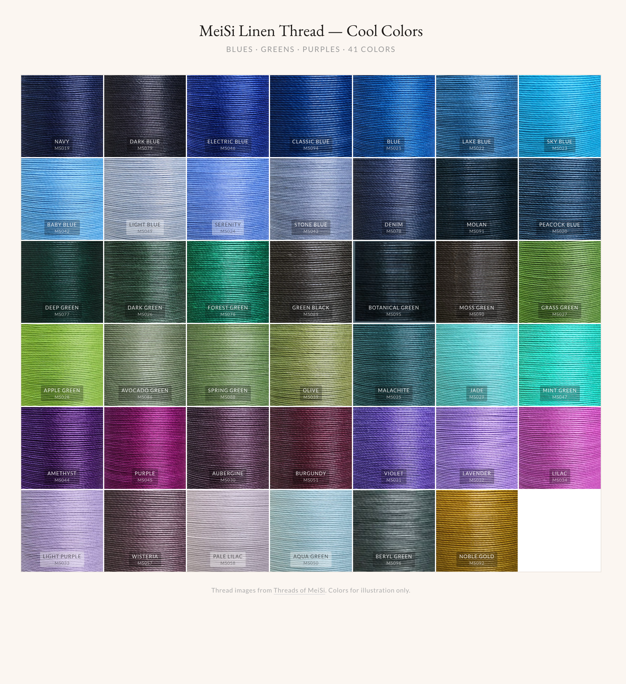 MeiSi Linen Thread Cool Colors