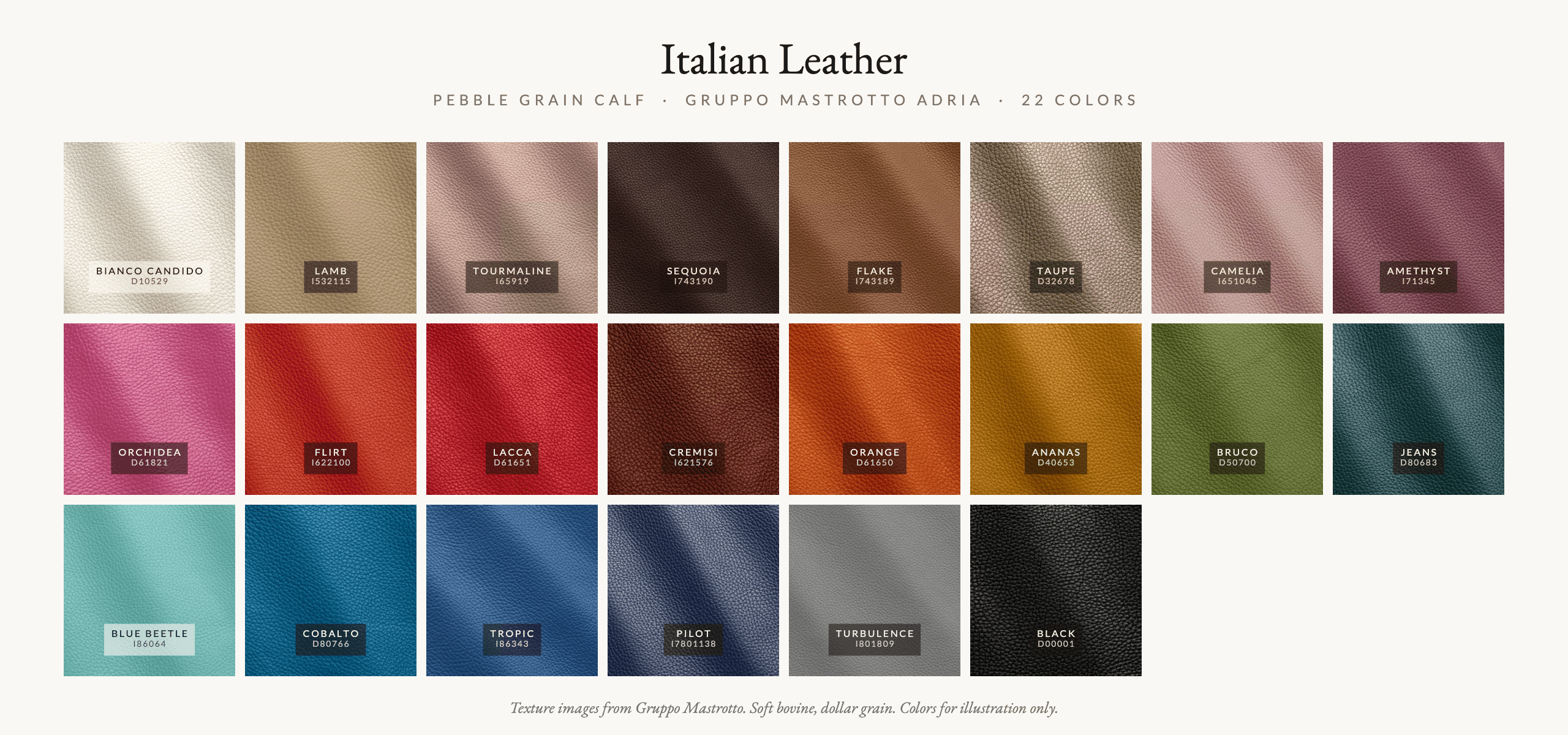 Italian Leather - Pebble Grain Calf